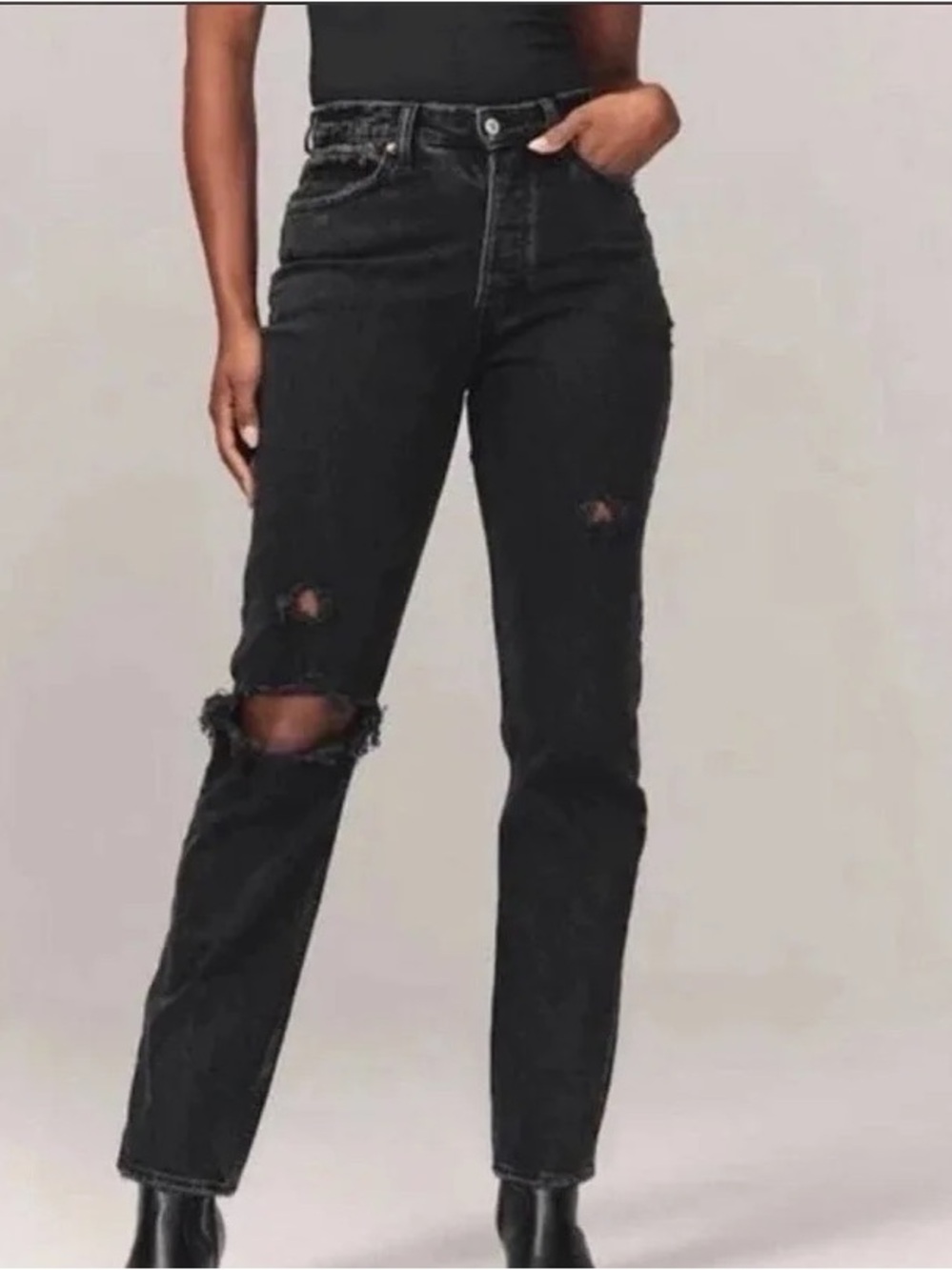 Abercrombie & Fitch Jeans The Dad High Rise Jeans Distressed Curve Love Size 27